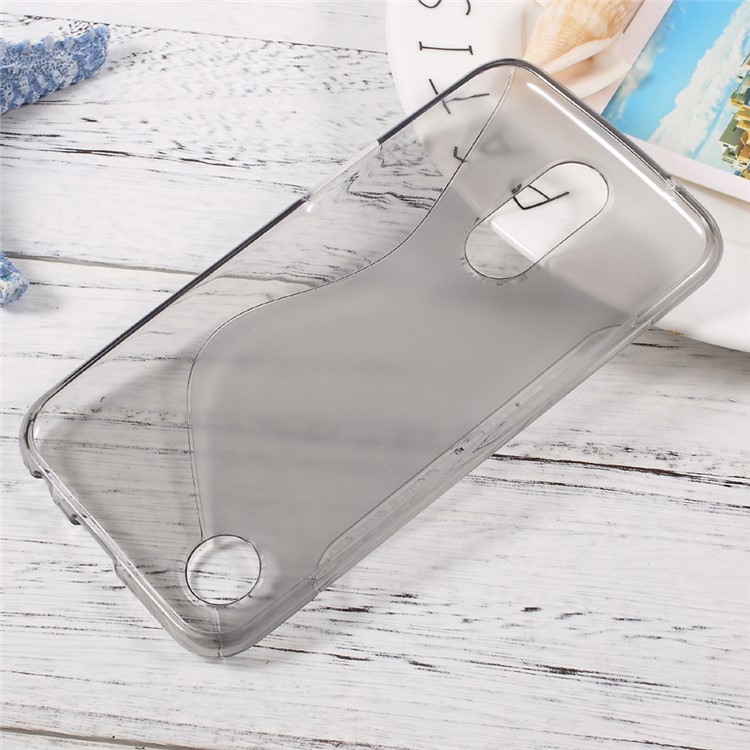 S-line Pattern Flexible TPU Back Case for LG K10 (2017) - Grey-2