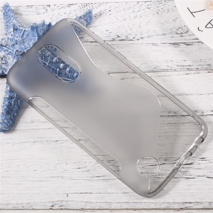 S-line Pattern Flexible TPU Back Case for LG K10 (2017) - Grey-3