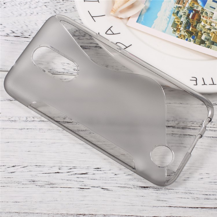 S-line Pattern Flexible TPU Back Case for LG K10 (2017) - Grey-4