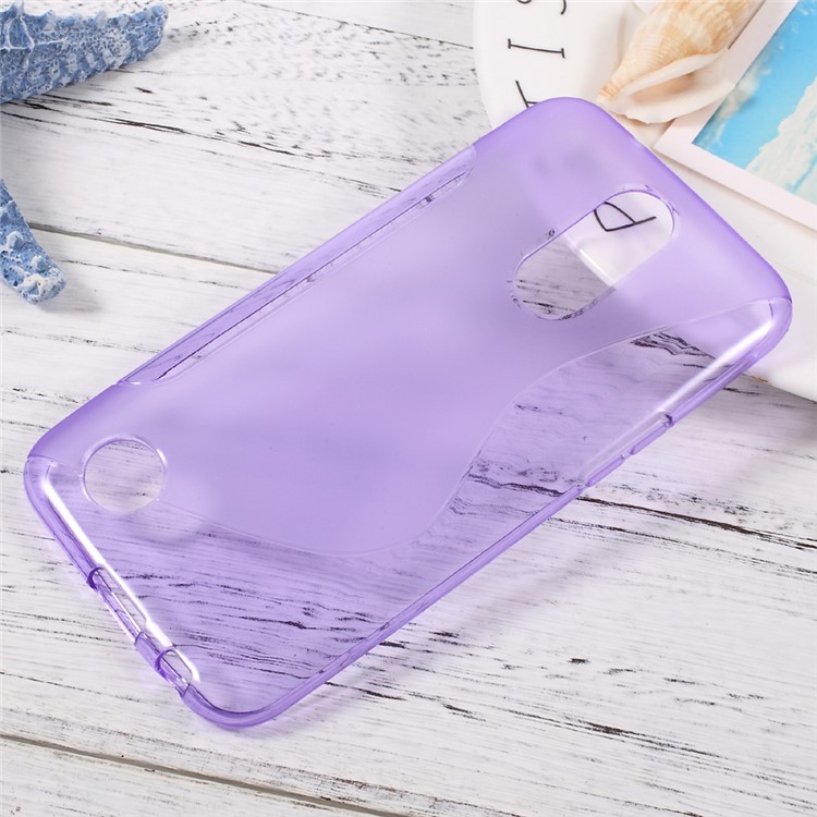 For LG K10 (2017) S-line Pattern TPU Skin Case Cover - Purple-1