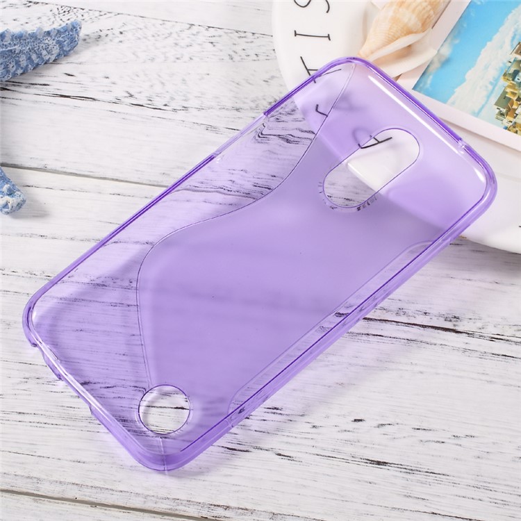 For LG K10 (2017) S-line Pattern TPU Skin Case Cover - Purple-2