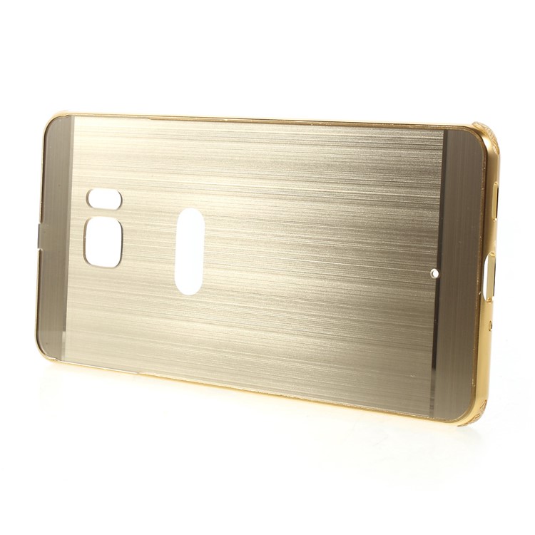 Slide-on Brushed PC Plate + Metal Bumper Hybrid Mobile Phone Case for HTC U Ultra - Gold-4