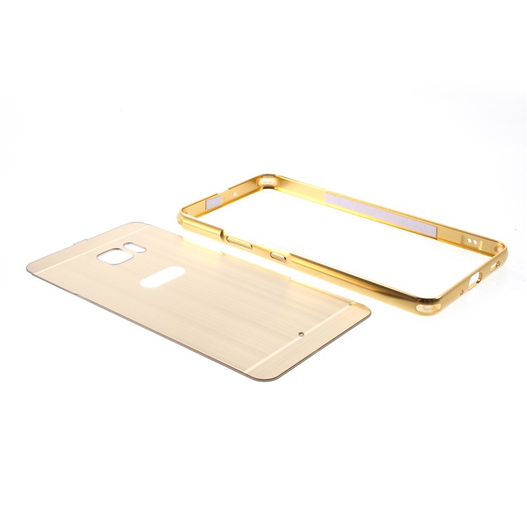 Slide-on Brushed PC Plate + Metal Bumper Hybrid Mobile Phone Case for HTC U Ultra - Gold-6