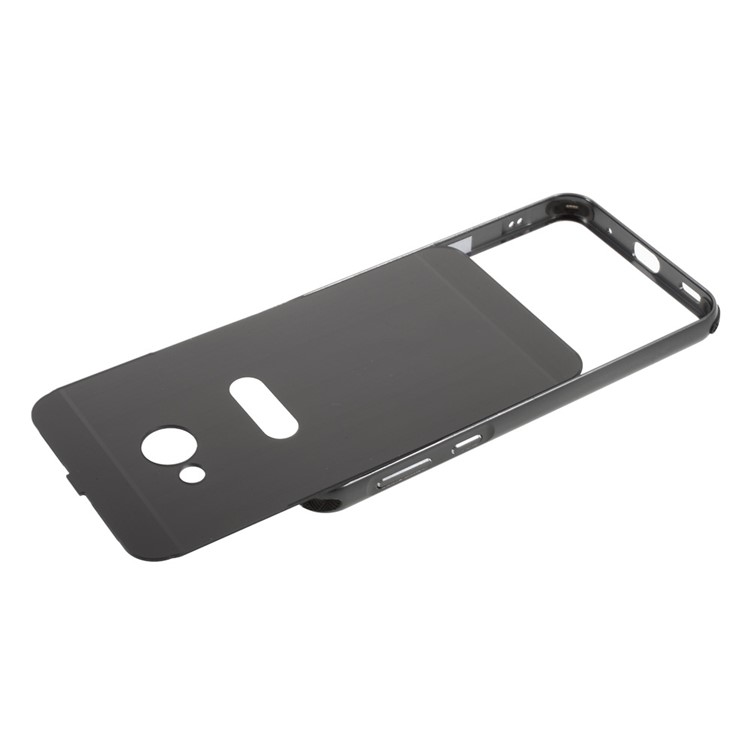 Sliding Metal Bumper Brushed Plated Plastic Drop-proof Cover for HTC U Play - Black-4