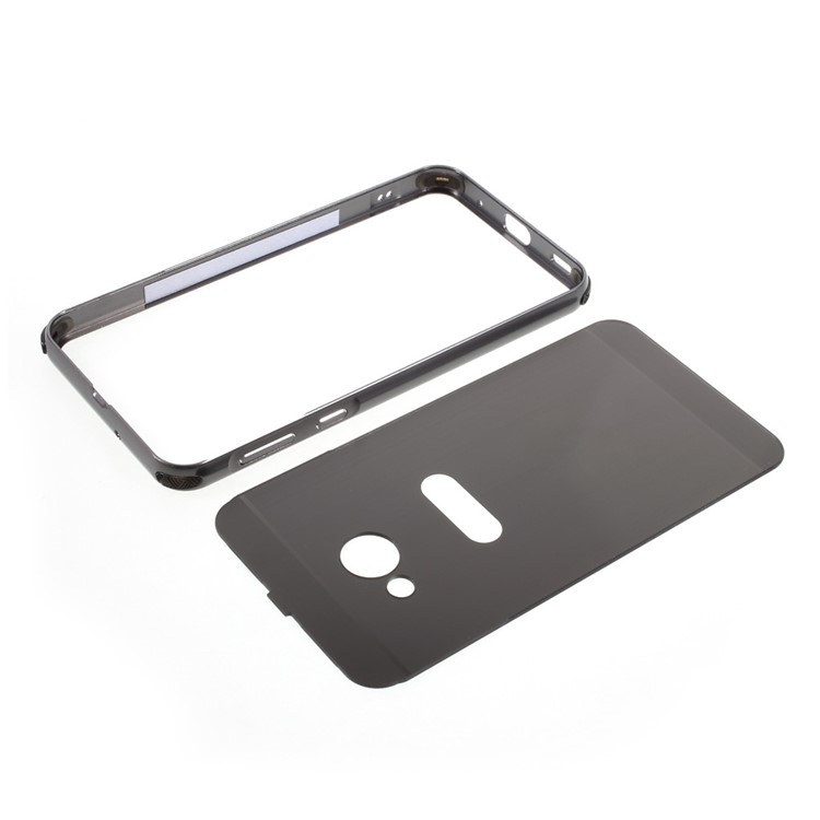 Sliding Metal Bumper Brushed Plated Plastic Drop-proof Cover for HTC U Play - Black-5