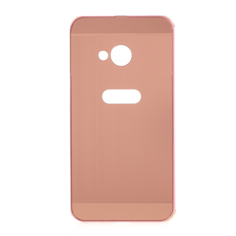 Slide-on Metal Bumper Rim Brushed Plated PC Cover for HTC U Play - Rose Gold-1