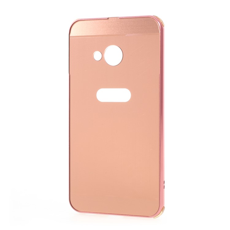 Slide-on Metal Bumper Rim Brushed Plated PC Cover for HTC U Play - Rose Gold-2