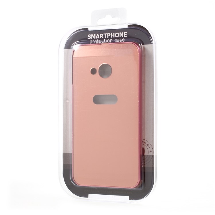 Slide-on Metal Bumper Rim Brushed Plated PC Cover for HTC U Play - Rose Gold-6