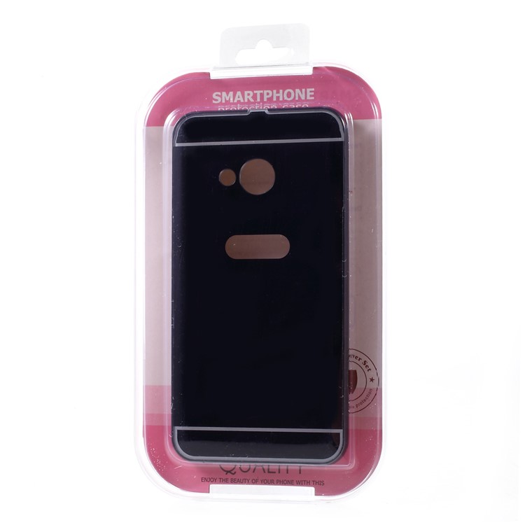 Slide-on Metal Bumper Plating PC Back Case for HTC U Play - Black-11