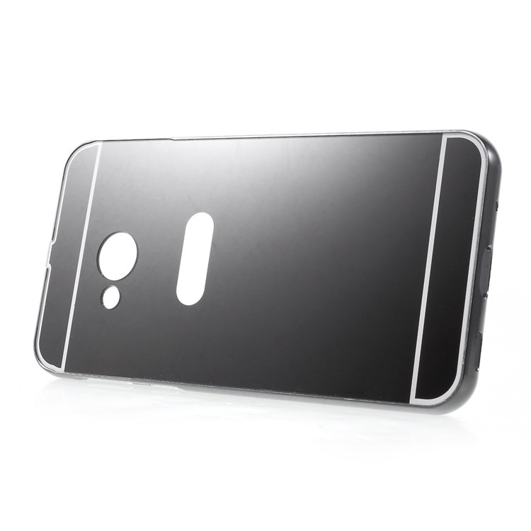 Slide-on Metal Bumper Plating PC Back Case for HTC U Play - Black-4