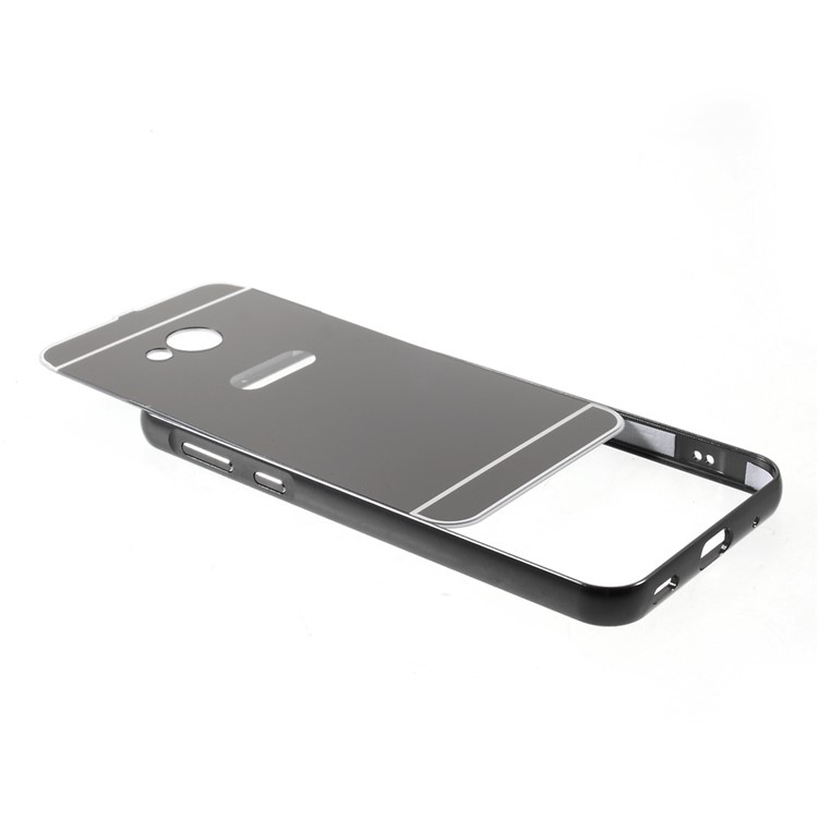 Slide-on Metal Bumper Plating PC Back Case for HTC U Play - Black-5