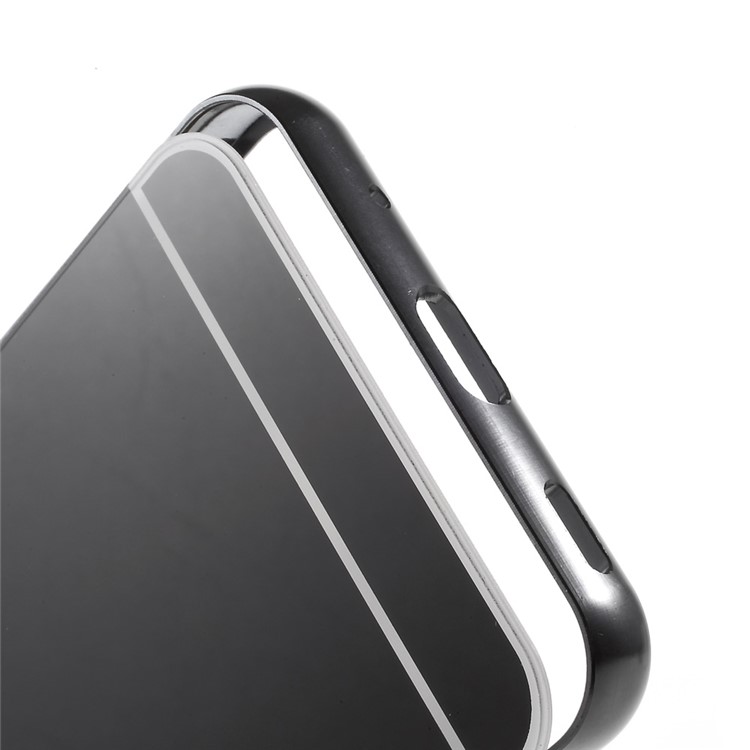 Slide-on Metal Bumper Plating PC Back Case for HTC U Play - Black-8