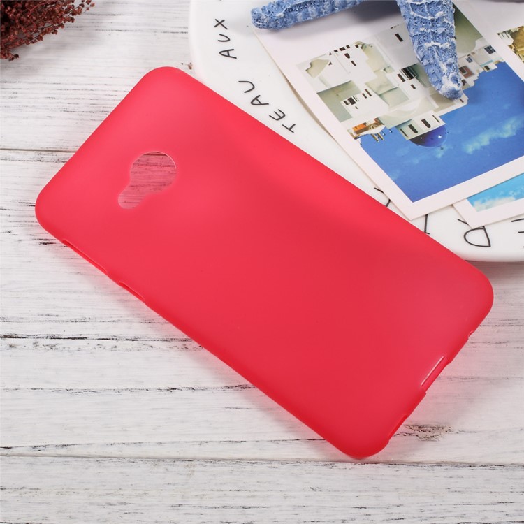 Anti-fingerprint Frosted TPU Cell Phone Case for HTC U Play - Red-3