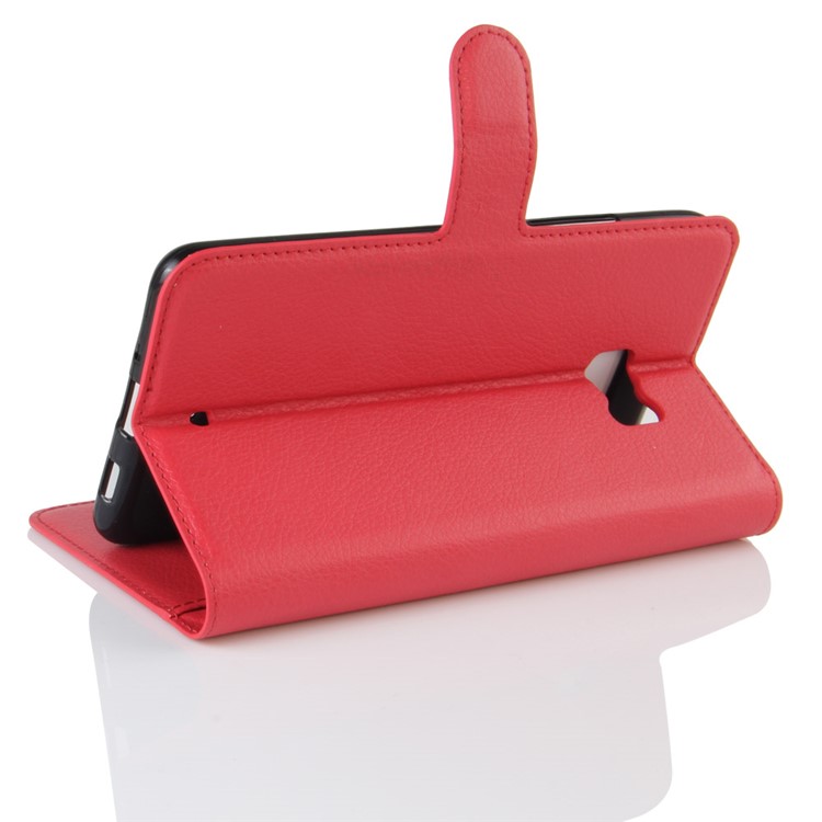 Litchi Texture Magnetic Leather Wallet Cover for HTC U Ultra - Red-5