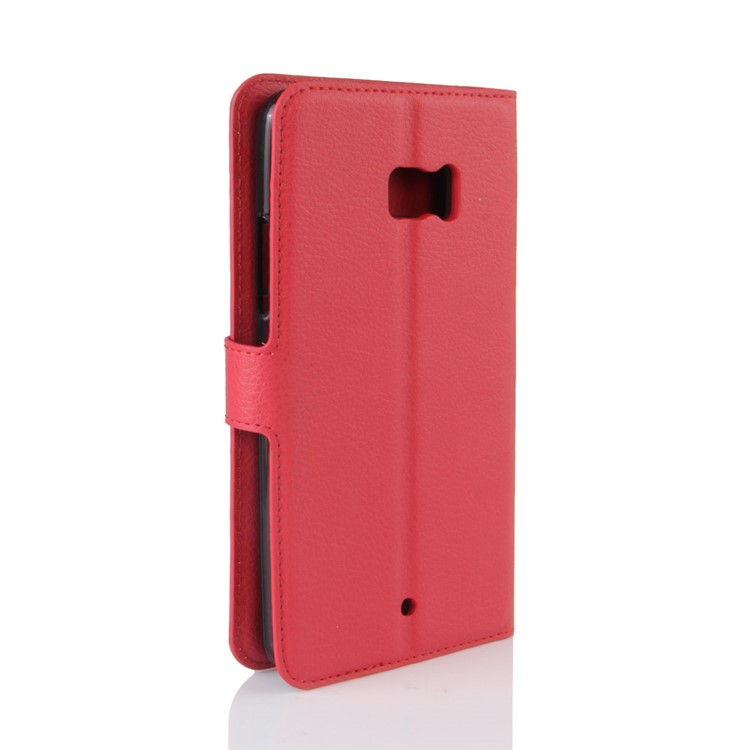 Litchi Texture Magnetic Leather Wallet Cover for HTC U Ultra - Red-6