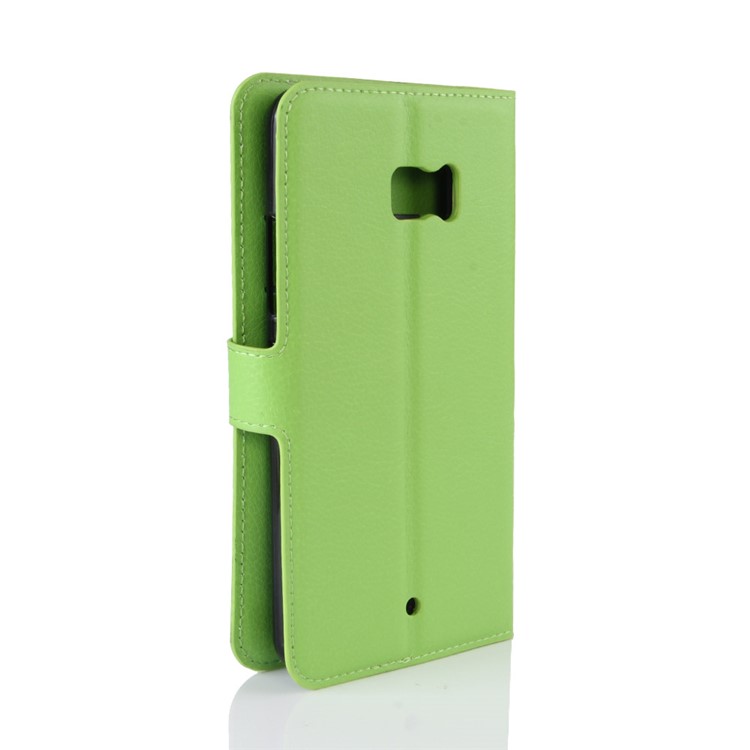 For HTC U Ultra Mobile Cover Litchi Texture Leather Wallet Case - Green-6
