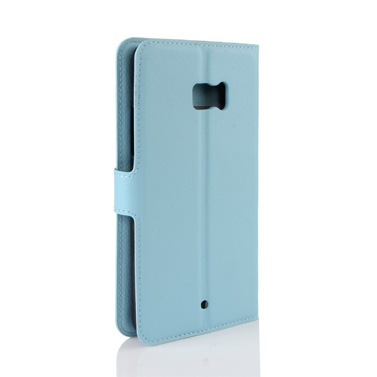 Litchi Texture Leather Wallet Mobile Casing Cover for HTC U Ultra - Blue-6