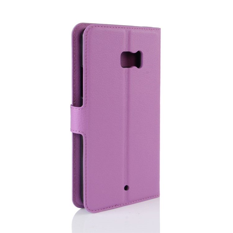 Litchi Texture Wallet Leather Phone Cover Accessory for HTC U Ultra - Purple-6
