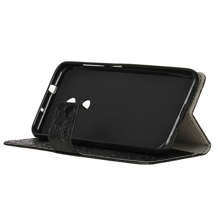 For HTC One X10 Cartoon Graffiti Flip Stand Leather Wallet Phone Case - Black-6