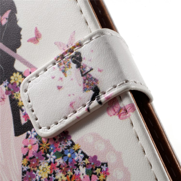 Printing Pattern Leather Wallet Cover for HTC Desire 650 Single SIM - Flowered Girl Butterflies-8