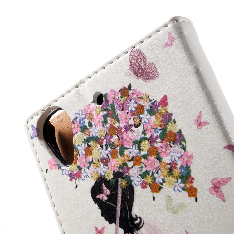 Printing Pattern Leather Wallet Cover for HTC Desire 650 Single SIM - Flowered Girl Butterflies-9