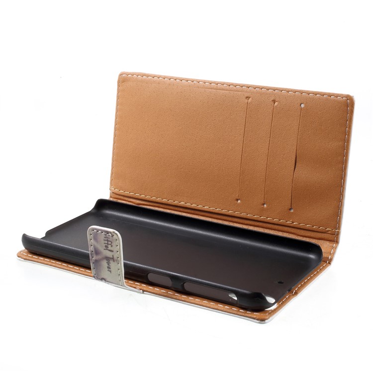 Pattern Printing Leather Wallet Mobile Shell for HTC Desire 650 Single SIM - Eiffel Tower and Mustache-5