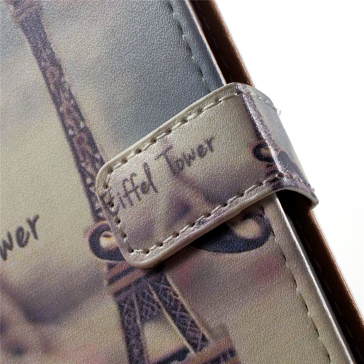 Pattern Printing Leather Wallet Mobile Shell for HTC Desire 650 Single SIM - Eiffel Tower and Mustache-8