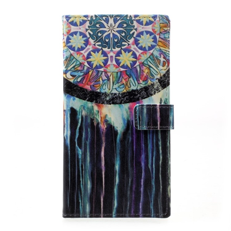Patterned Leather Wallet Folio Flip Cover for HTC Desire 650 Single SIM - Tribal Dreamcatcher-1