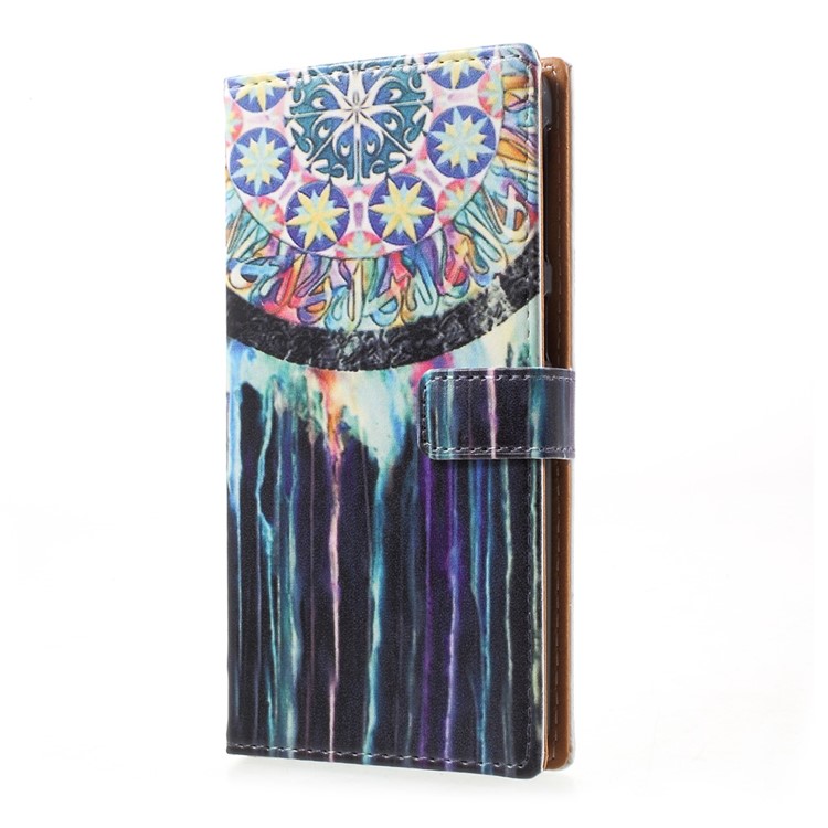 Patterned Leather Wallet Folio Flip Cover for HTC Desire 650 Single SIM - Tribal Dreamcatcher-2