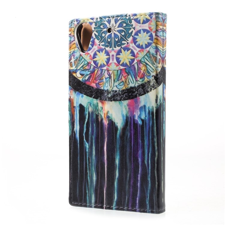 Patterned Leather Wallet Folio Flip Cover for HTC Desire 650 Single SIM - Tribal Dreamcatcher-3