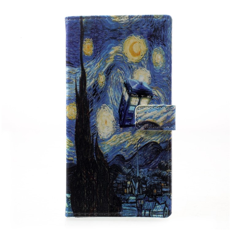 Pattern Printing Leather Wallet Stand Case Cover for HTC Desire 650 Single SIM - Oil Painting-1