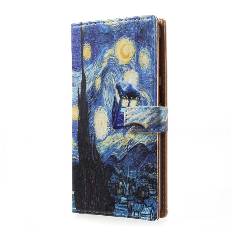 Pattern Printing Leather Wallet Stand Case Cover for HTC Desire 650 Single SIM - Oil Painting-2
