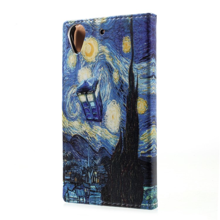 Pattern Printing Leather Wallet Stand Case Cover for HTC Desire 650 Single SIM - Oil Painting-3