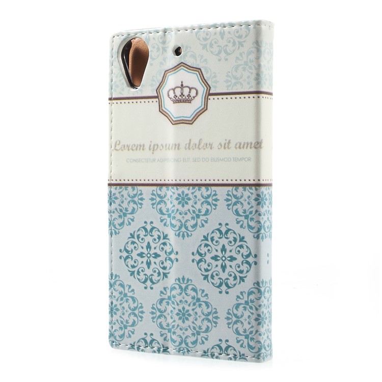 Printing Pattern Leather Magnetic Wallet Shell for HTC Desire 650 Single SIM - Damask Flower-3