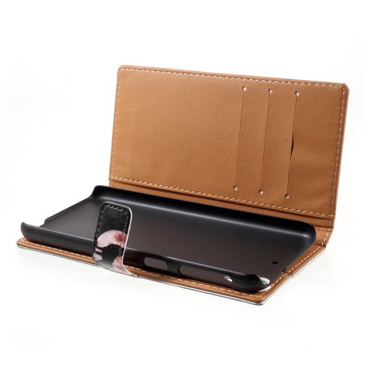 Patterned Wallet Leather Phone Case for HTC Desire 650 Single SIM - Wolf Howling at the Moon-5