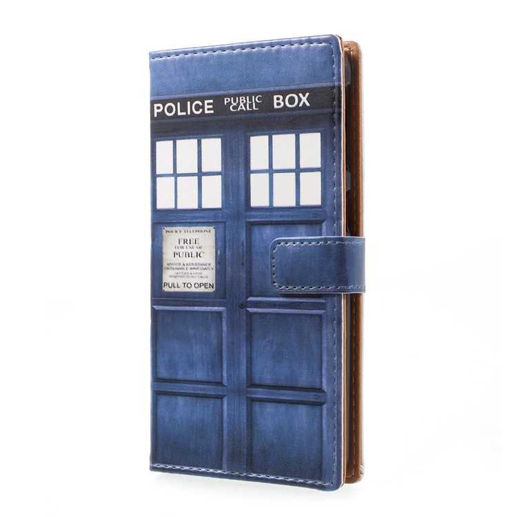Pattern Printing Leather Wallet Case for HTC Desire 650 Single SIM - Police Public Call Box-2