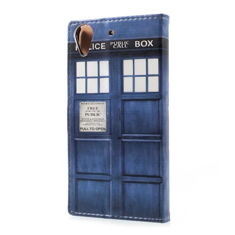 Pattern Printing Leather Wallet Case for HTC Desire 650 Single SIM - Police Public Call Box-3
