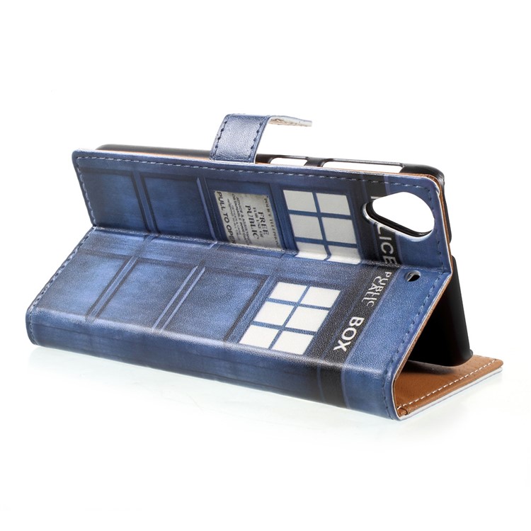 Pattern Printing Leather Wallet Case for HTC Desire 650 Single SIM - Police Public Call Box-4