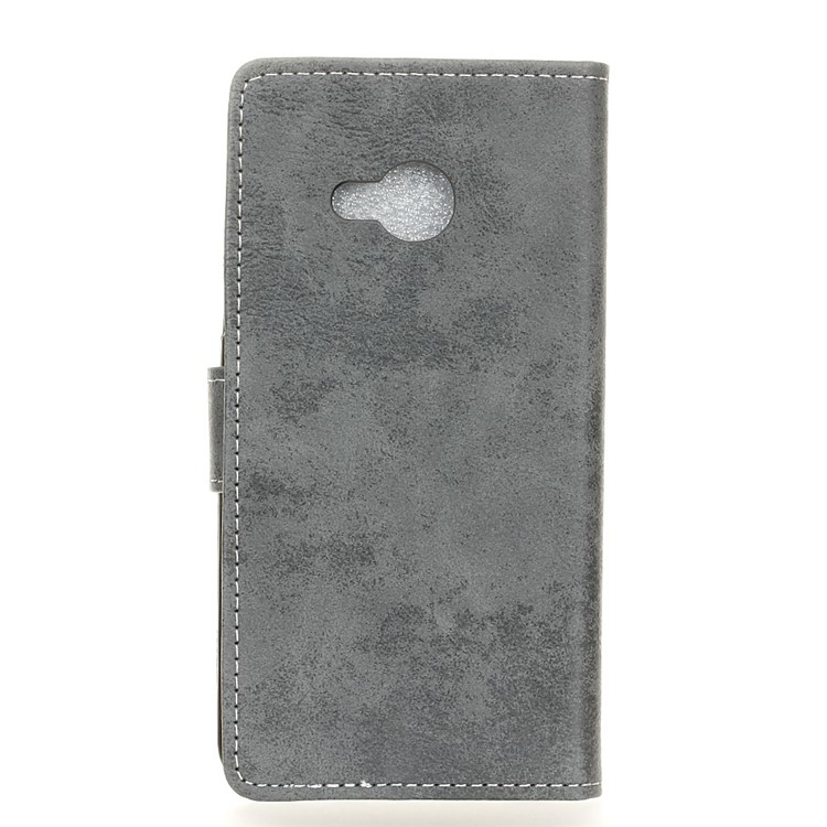 Retro Style Leather Wallet Mobile Phone Case for HTC U Play - Grey-3