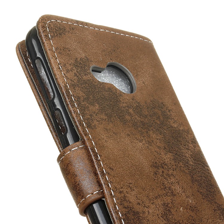 Retro Style Leather Flip Protective Cover Case for HTC U Play - Brown-4