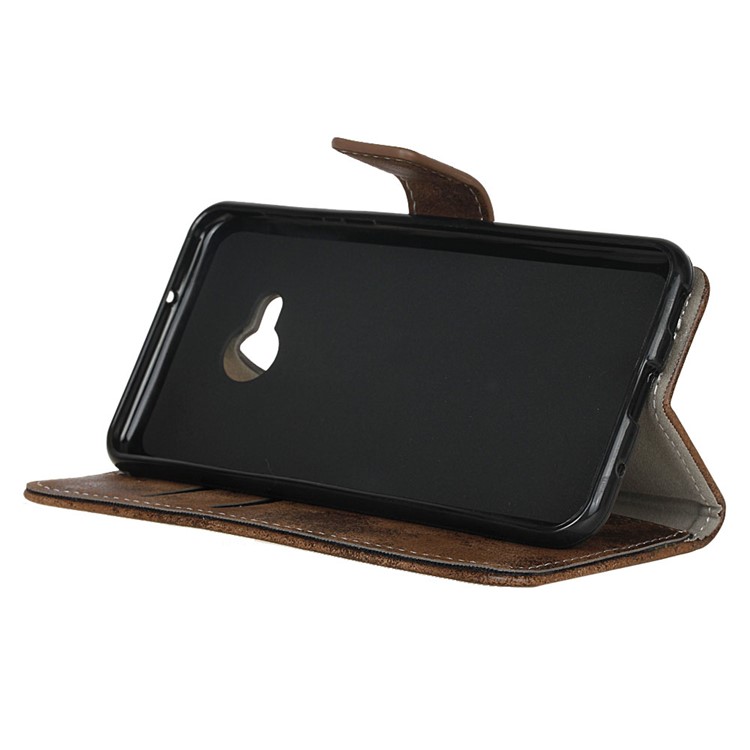 Retro Style Leather Flip Protective Cover Case for HTC U Play - Brown-6