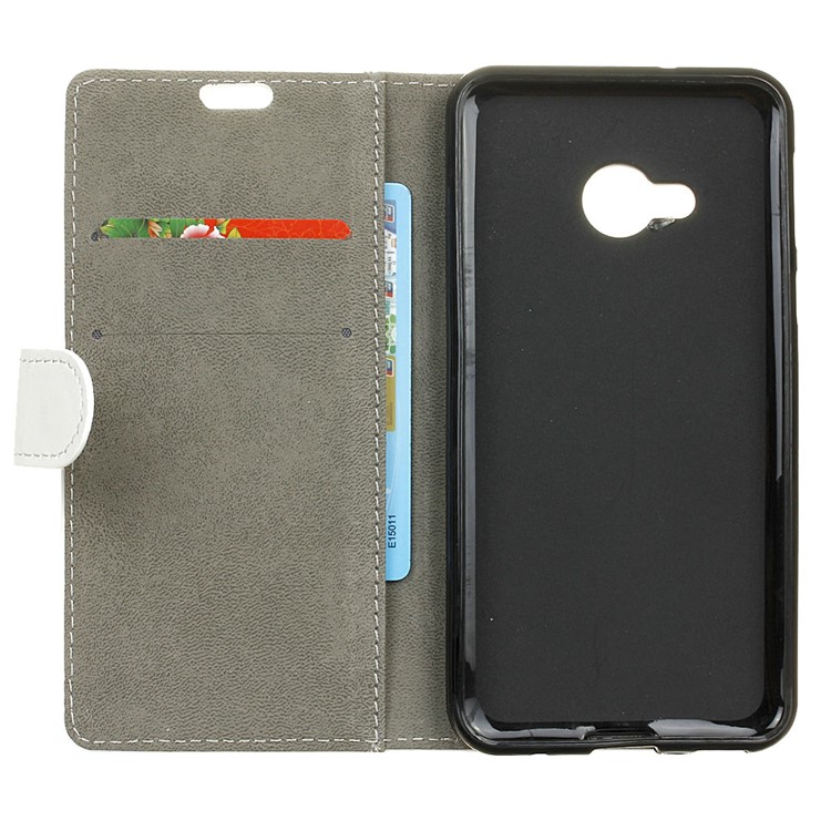Wallet Leather Stand Cover for HTC U Play - White-5