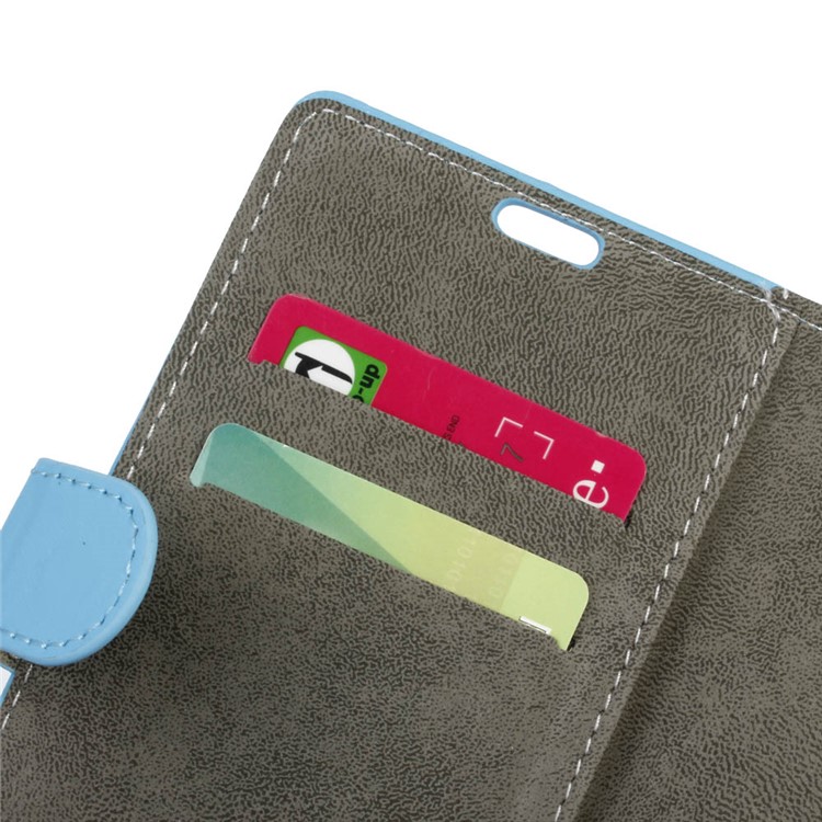 Leather Stand Case with Card Slots for HTC U Play - Blue-2