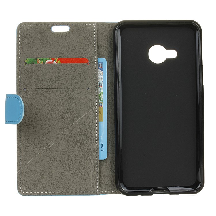 Leather Stand Case with Card Slots for HTC U Play - Blue-5