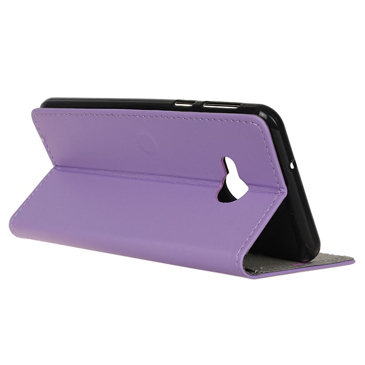 Leather Stand Cover with Card Slots for HTC U Play - Purple-7