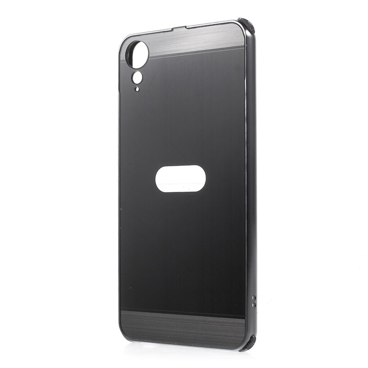 Aluminum Alloy Frame + Brushed PC Back Case for HTC Desire 10 Lifestyle - Black-2