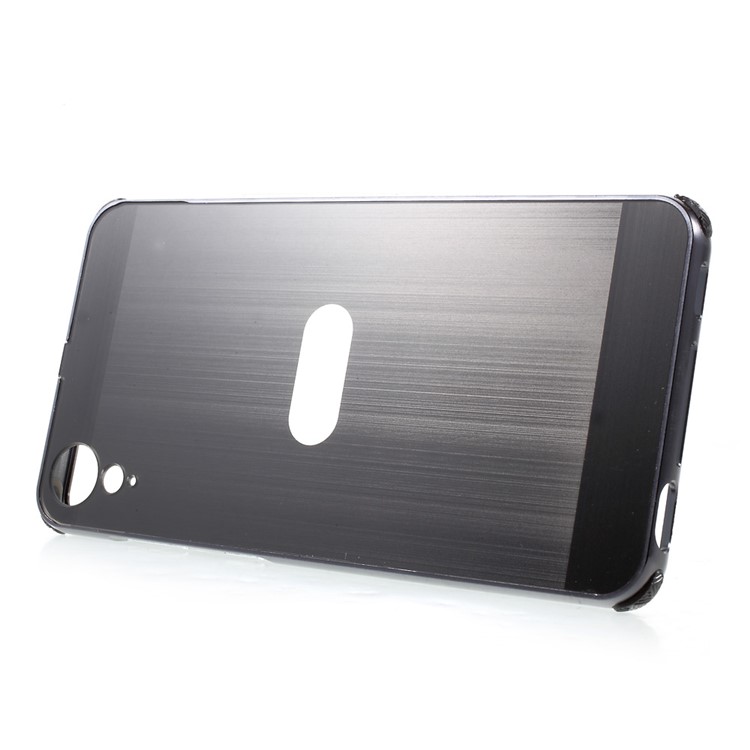 Aluminum Alloy Frame + Brushed PC Back Case for HTC Desire 10 Lifestyle - Black-4