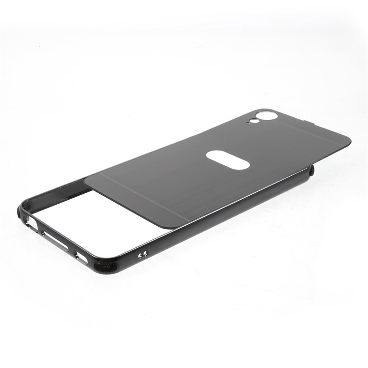 Aluminum Alloy Frame + Brushed PC Back Case for HTC Desire 10 Lifestyle - Black-5