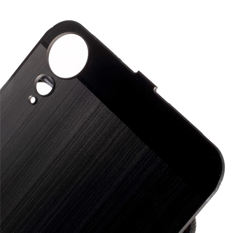 Aluminum Alloy Frame + Brushed PC Back Case for HTC Desire 10 Lifestyle - Black-7