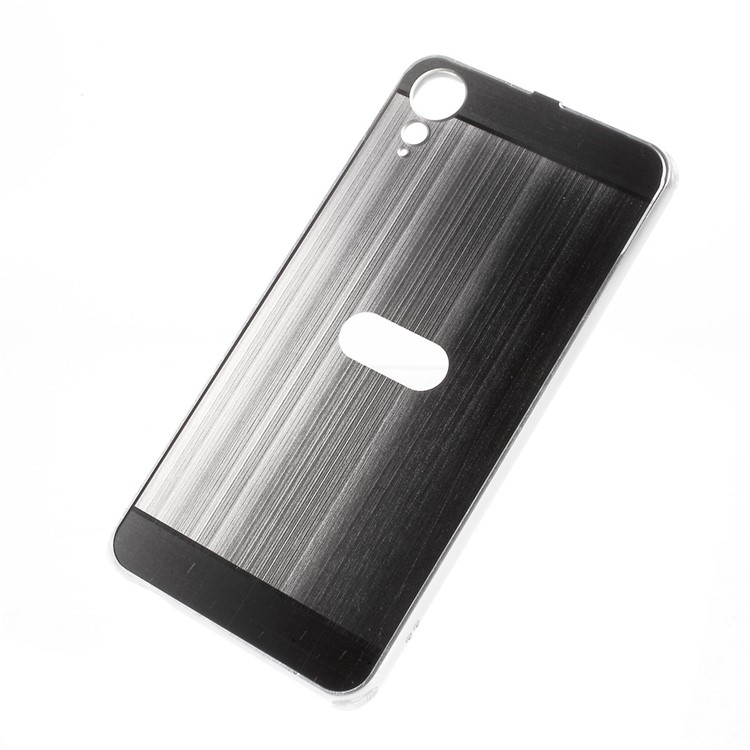 Slide-on Metal Bumper Rim Brushed Plated PC Cover for HTC Desire 10 Lifestyle - Silver-1